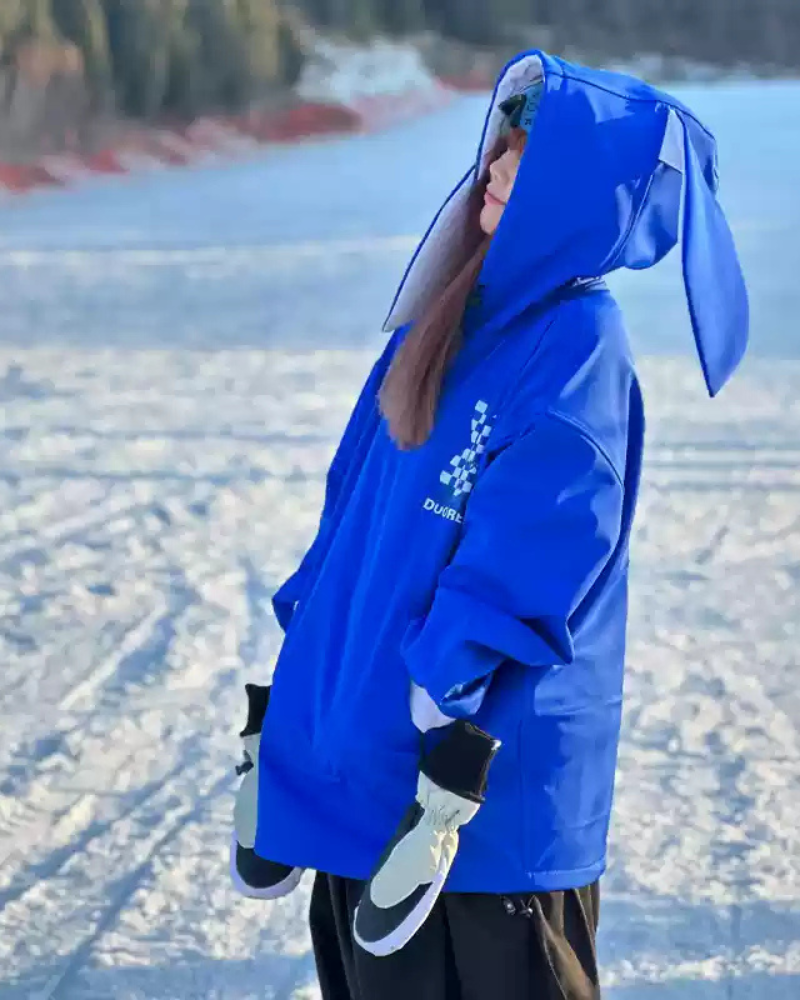 Ski Wear Waterproof Unisex Snow Bunny Hoodie