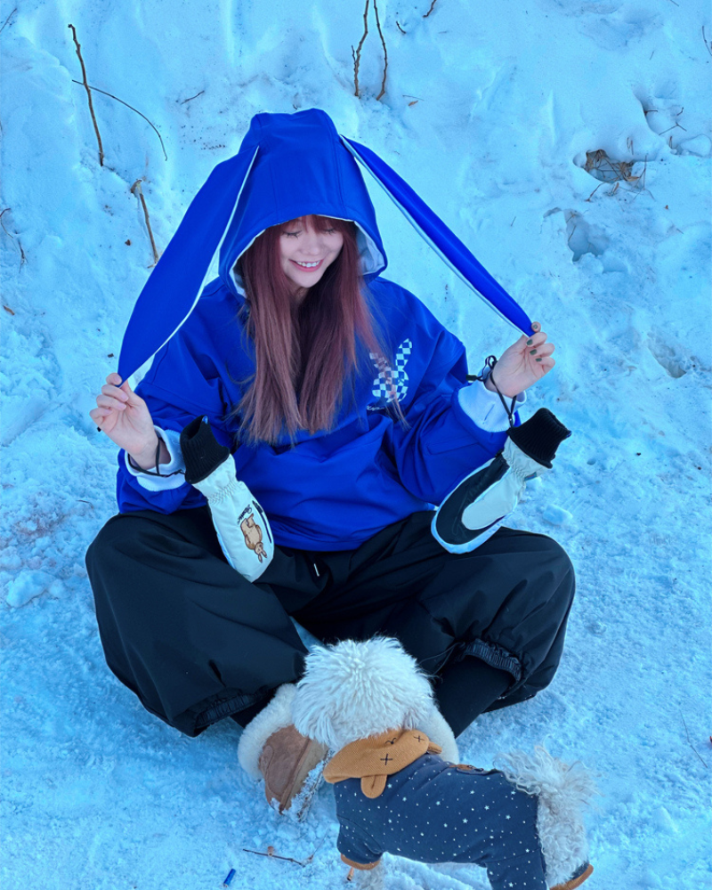 Ski Wear Waterproof Unisex Snow Bunny Hoodie