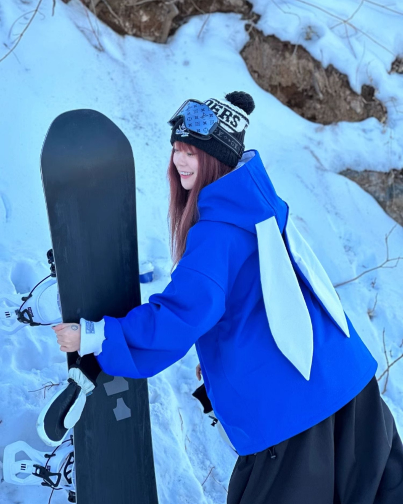 Ski Wear Waterproof Snow Bunny Hoodie -Unisex