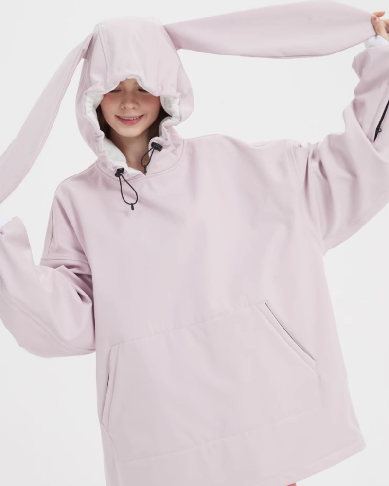 Ski Wear Waterproof Unisex Snow Bunny Hoodie