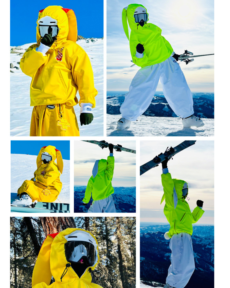 Ski Wear Waterproof Snow Bunny Hoodie -Unisex
