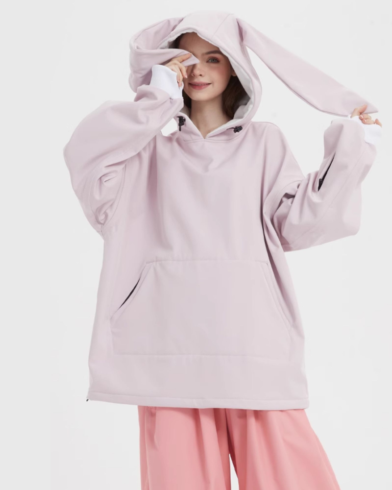 Ski Wear Waterproof Unisex Snow Bunny Hoodie