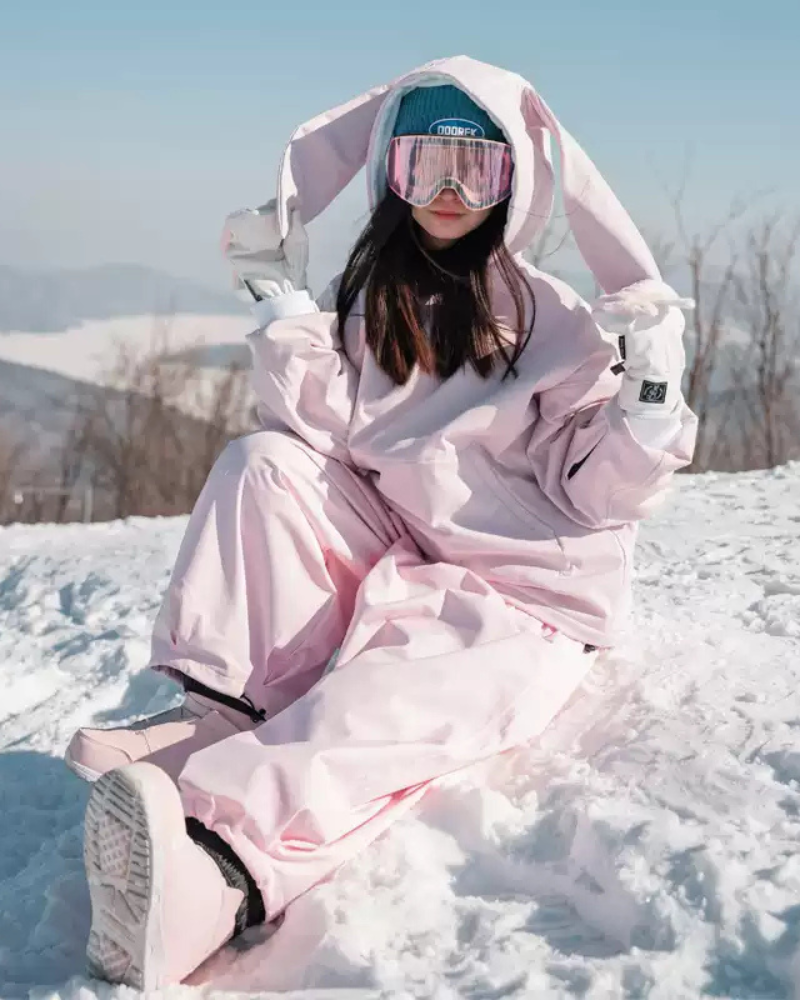 Ski Wear Waterproof Snow Bunny Hoodie -Unisex