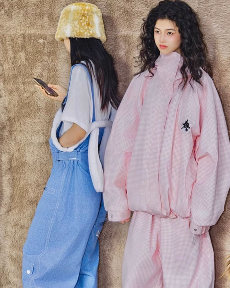 Ski Wear Snowboard 3L Pink Snow Jacket&amp;Pants Suit - Women&