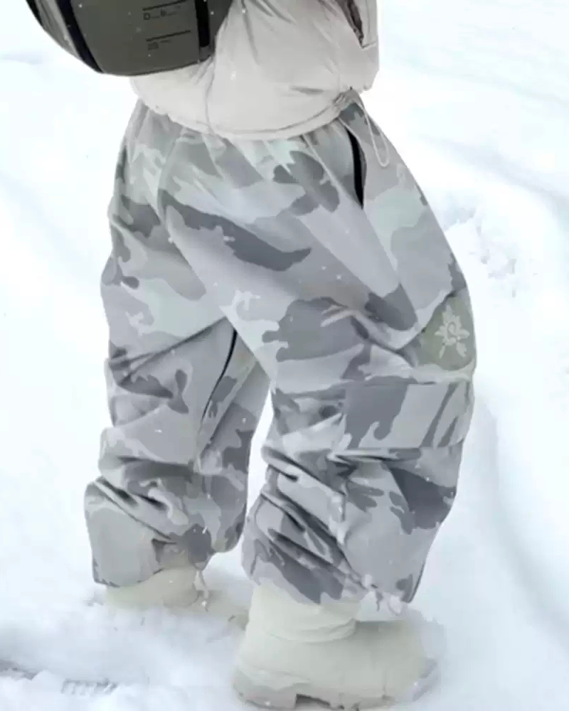 Ski Wear Snowboard Camo Cargo Baggy Snow Pants