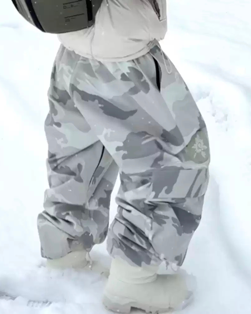 Ski Wear Snowboard Camo Cargo Baggy Snow Pants - Unisex
