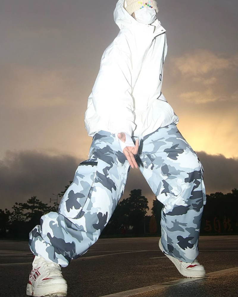 Ski Wear Snowboard Camo Cargo Baggy Snow Pants