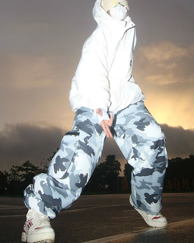 Ski Wear Snowboard Camo Cargo Baggy Snow Pants - Unisex