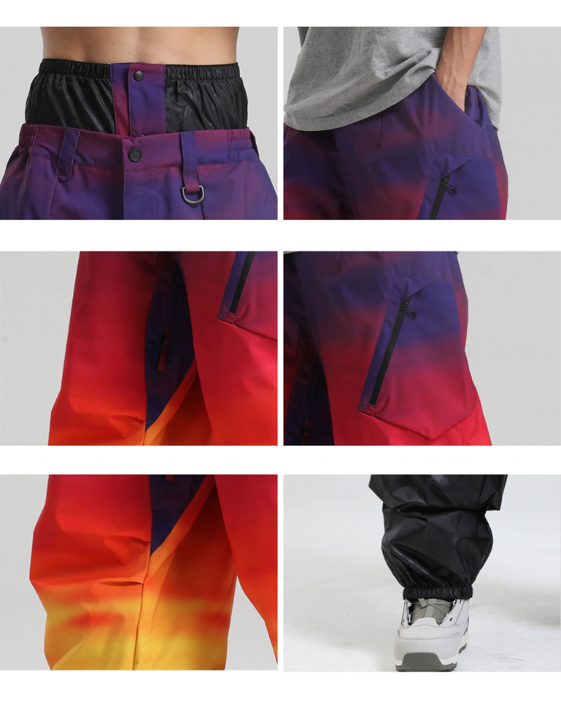 Ski Wear Snowboard Gear Cargo Baggy Snow Pants -Unisex