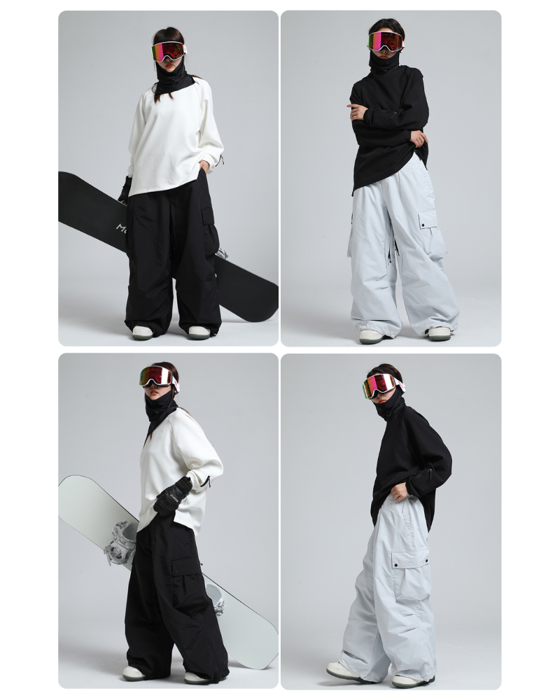 Ski Wear Snowboard Gear Baggy Cargo Snow Pants -Unisex