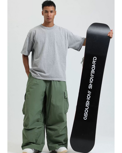 Ski Wear Snowboard Gear Baggy Cargo Snow Pants -Unisex