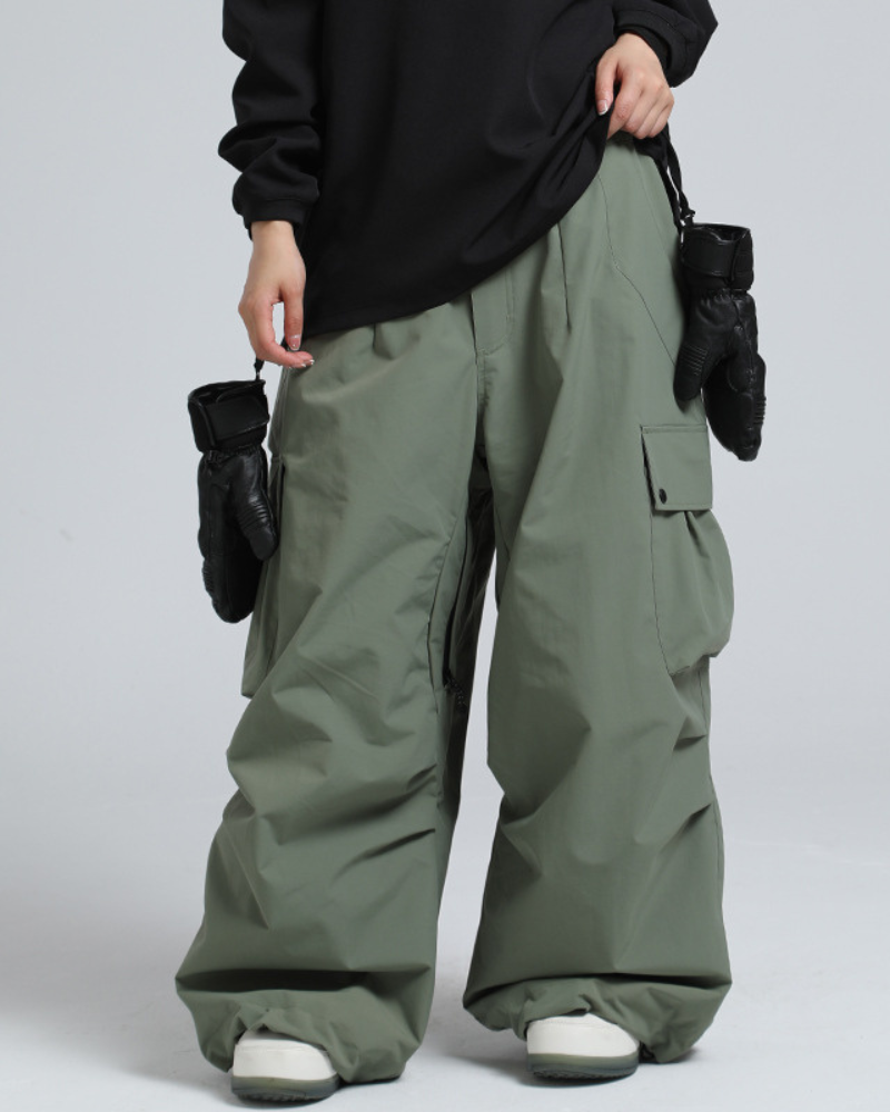 Ski Wear Snowboard Gear Baggy Cargo Snow Pants -Unisex
