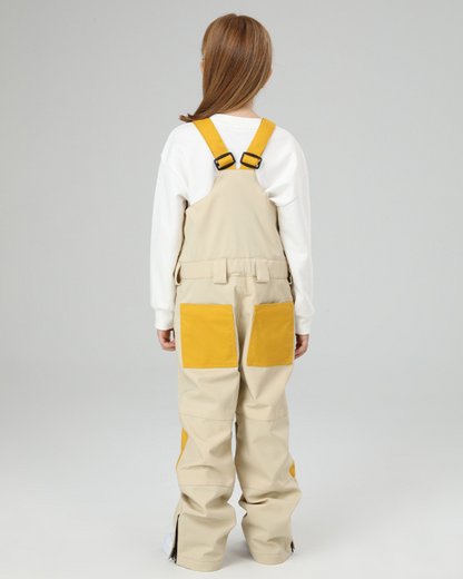 Ski Wear Snowboard Gear Color-Block Kids Ski Bib