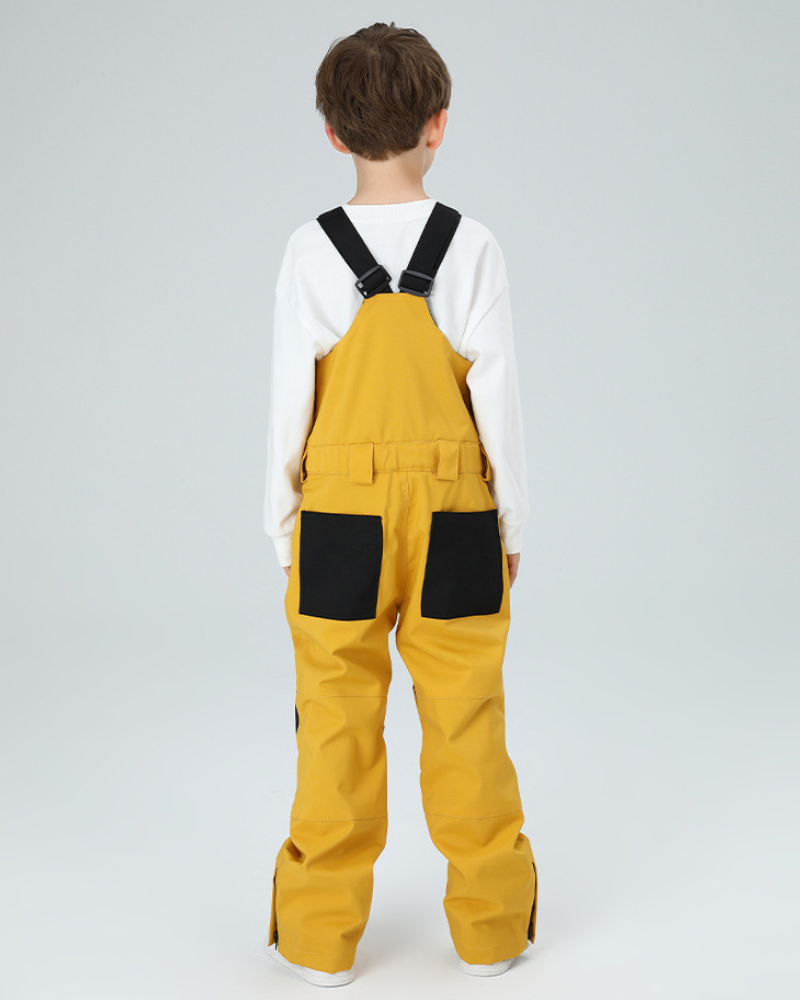 Ski Wear Snowboard Gear Color-Block Kids Ski Bib