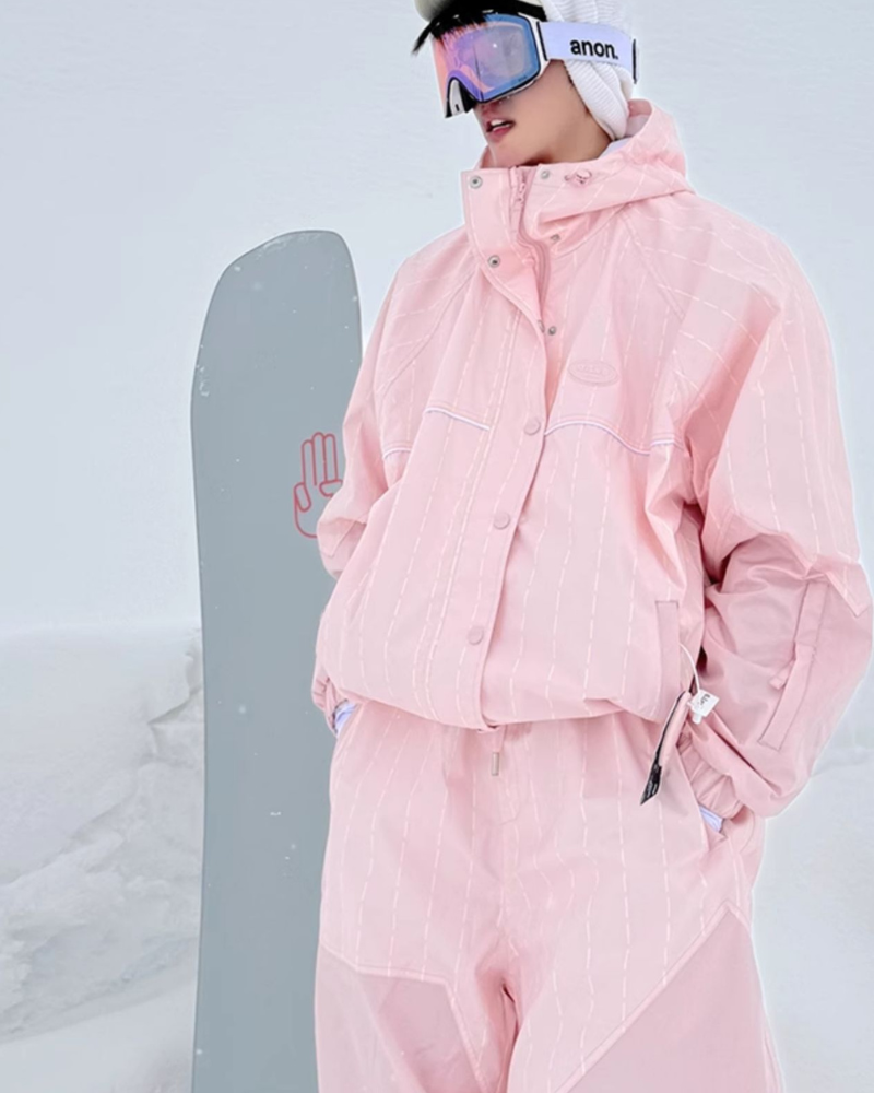 Ski Wear Snowboard Pink Snow Jacket&Pants Suit (Single Unit Available)