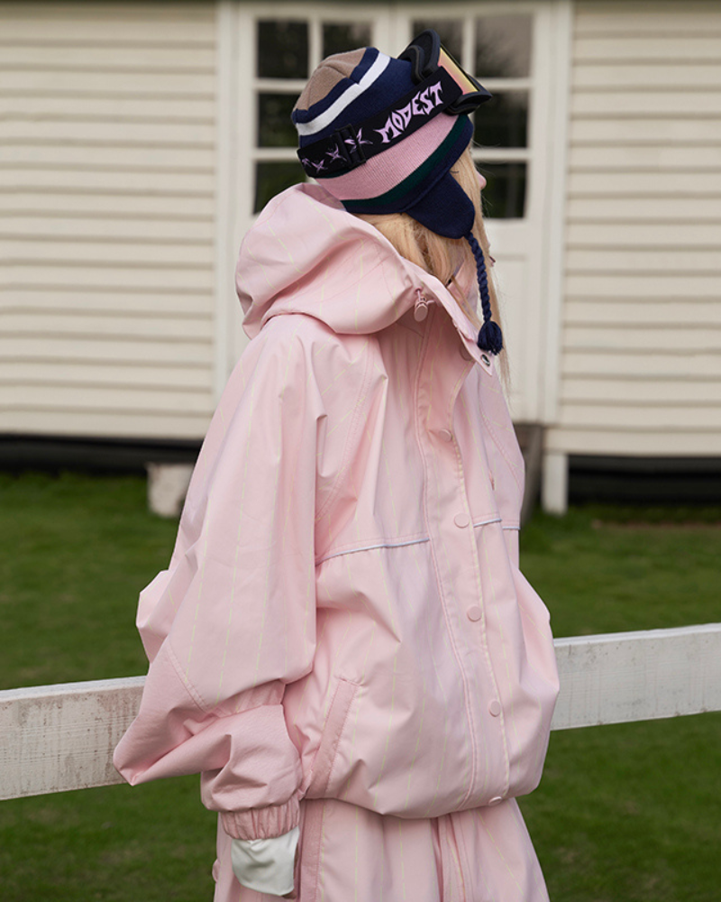 Ski Wear Snowboard Pink Snow Jacket&amp;Pants Suit - Women&