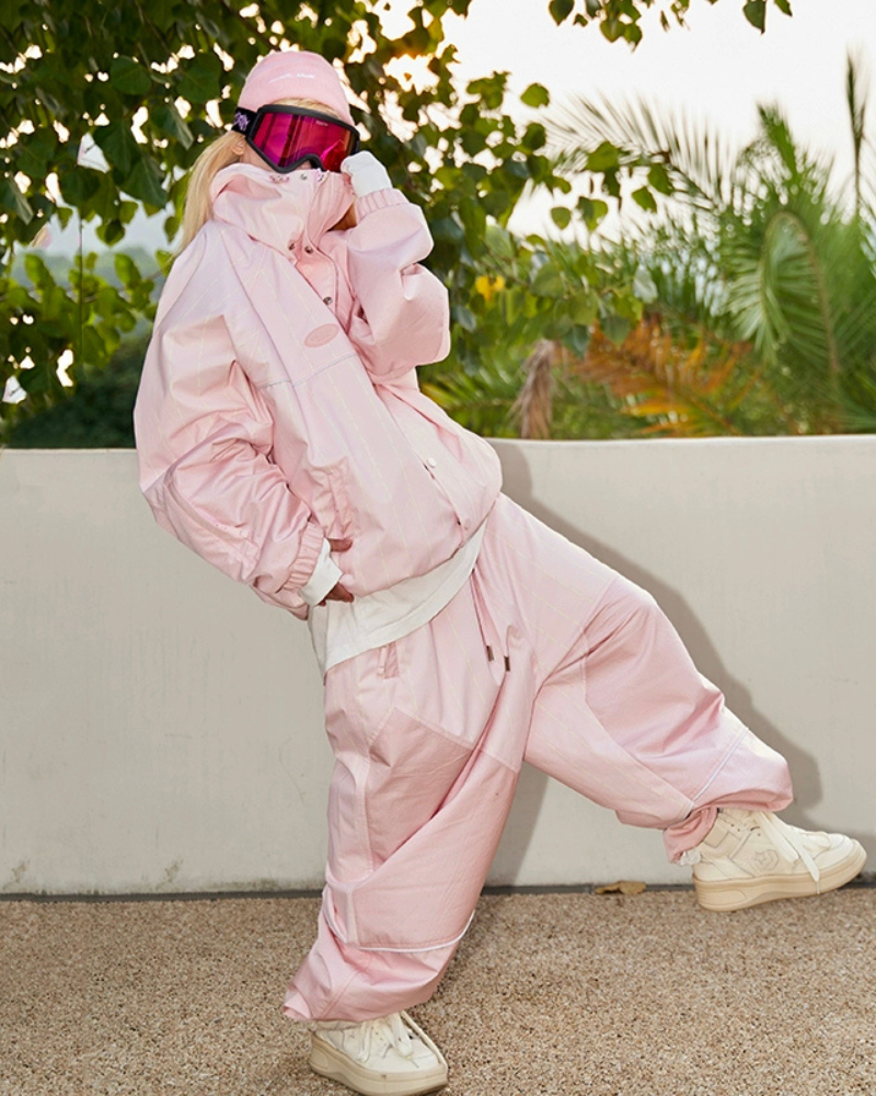 Ski Wear Snowboard Pink Snow Jacket&Pants Suit (Single Unit Available)