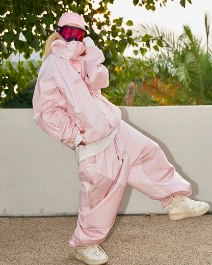 Ski Wear Snowboard Pink Snow Jacket&amp;Pants Suit - Women&