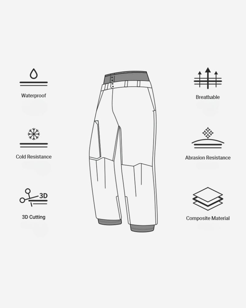 Ski Wear Snowboard Sport 3L Thick Snow Pants -Unisex