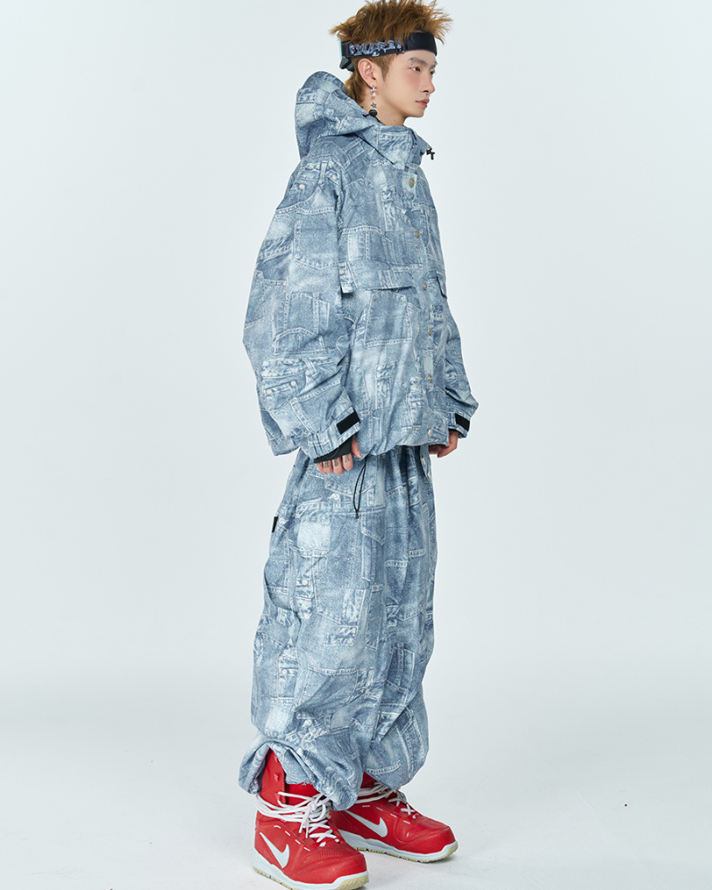 Ski Wear Thickened 3L Hooded Snowboard Suit -Men&