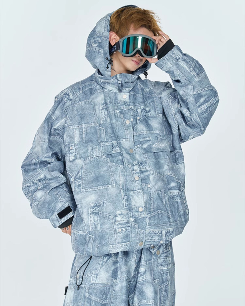 Ski Wear Thickened 3L Hooded Snowboard Suit -Men&