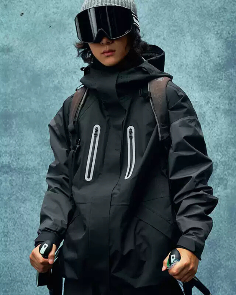 Ski Wear Color Block Snow Jacket&amp;Pants Suit -Unisex