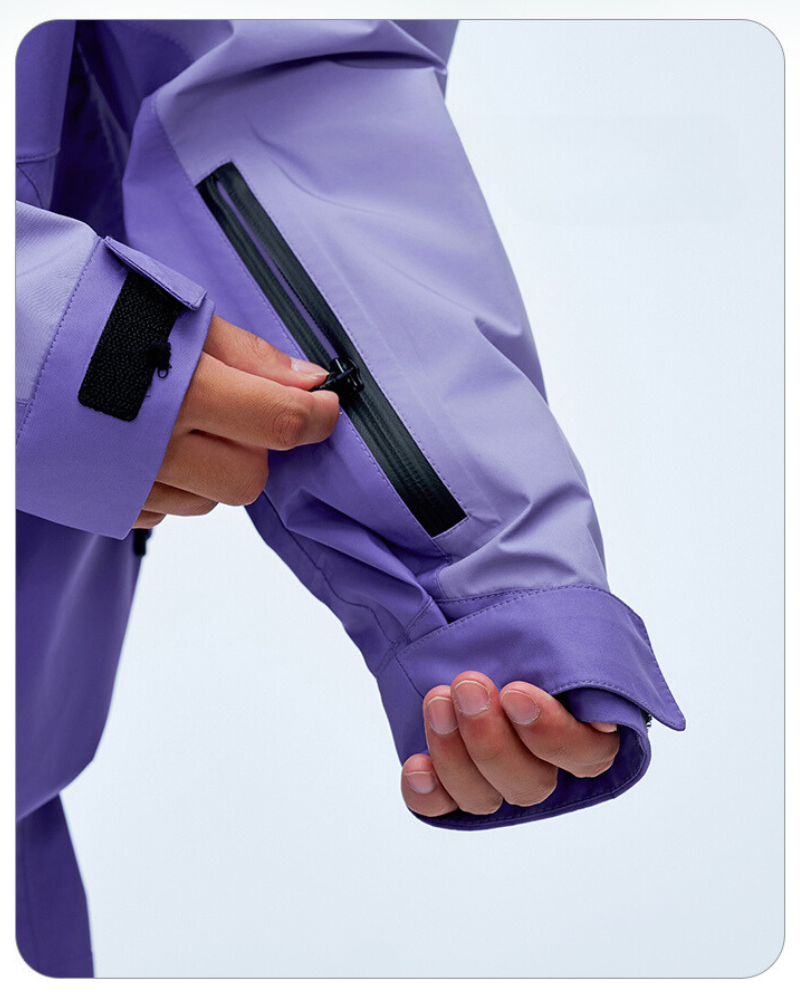 Ski Wear Color Block Snow Jacket&amp;Pants Suit -Unisex