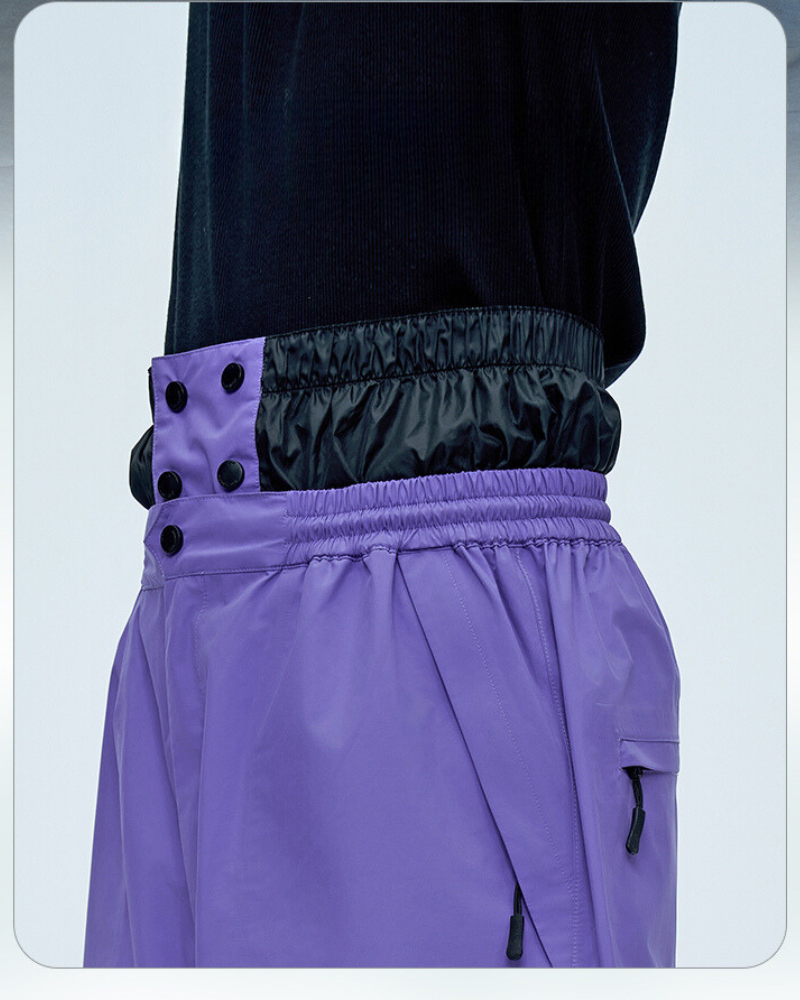 Ski Wear Color Block Snow Jacket&amp;Pants Suit -Unisex