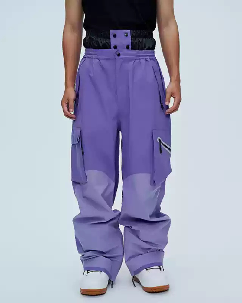 Ski Wear Unisex Color Block Snow Jacket&Pants Suit