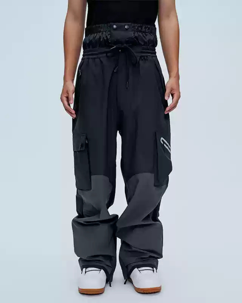 Ski Wear Color Block Snow Jacket&amp;Pants Suit -Unisex