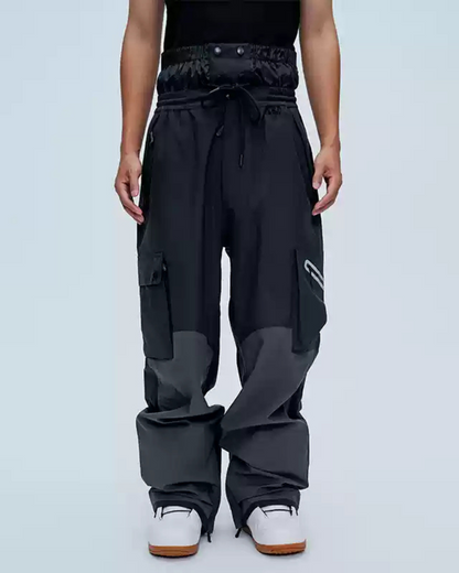 Ski Wear Color Block Snow Jacket&amp;Pants Suit -Unisex