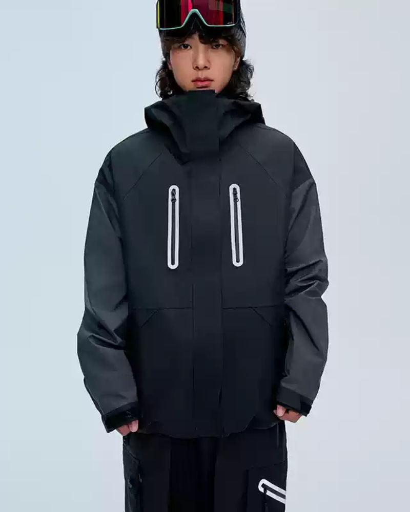 Ski Wear Unisex Color Block Snow Jacket&Pants Suit