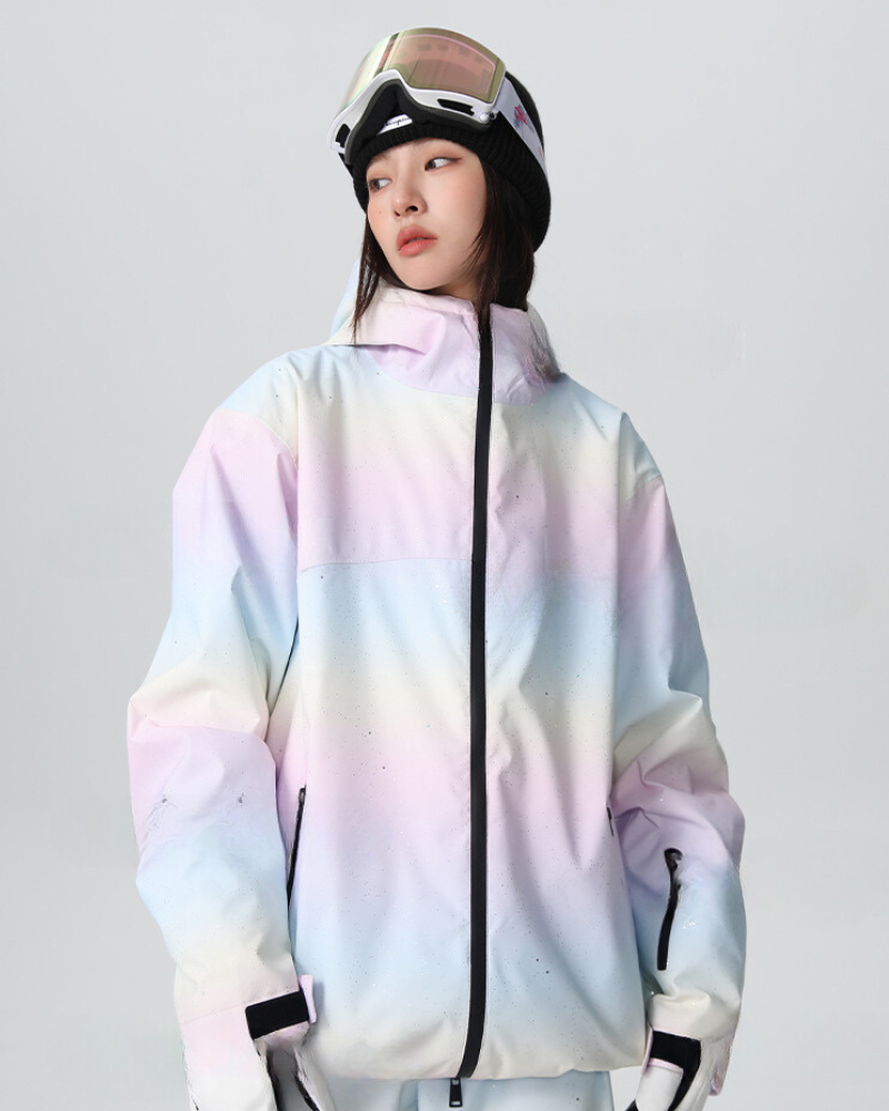 Ski Wear Unisex Rainbow Colors Snow Jacket&Pants Suit