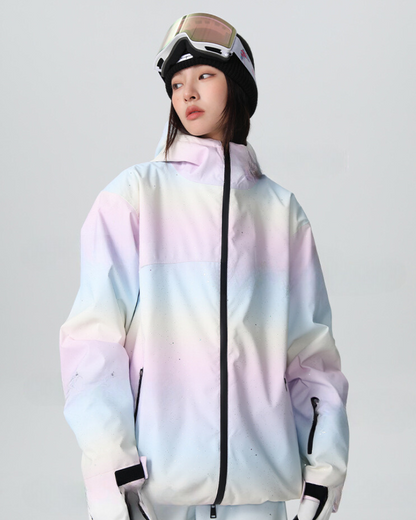 Ski Wear Rainbow Colors Snow Jacket&amp;Pants Suit - Women&