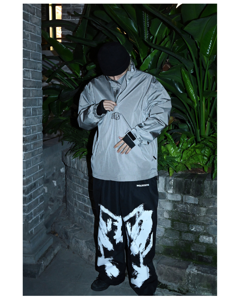 Ski Wear Waterproof Black White Graffiti Ski Pants