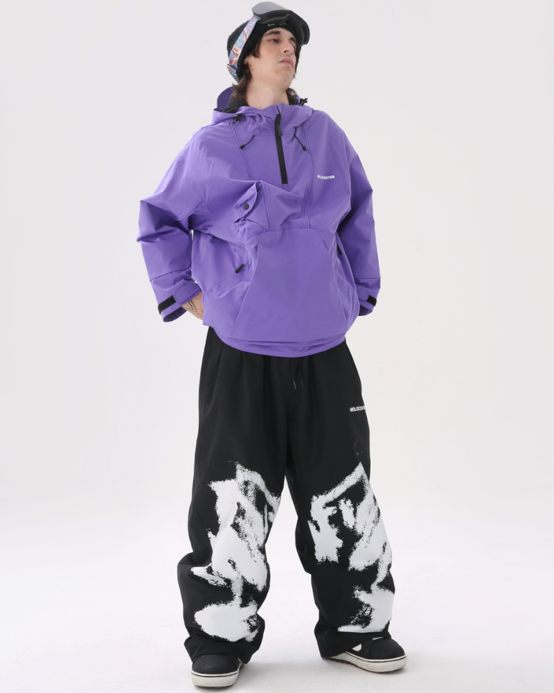 Ski Wear Waterproof Black White Graffiti Ski Pants