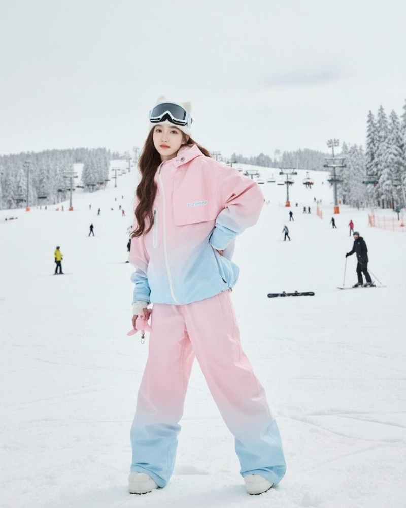 Ski Wear Waterproof Colorblock Ski &amp; Snowboard Suit -Women&