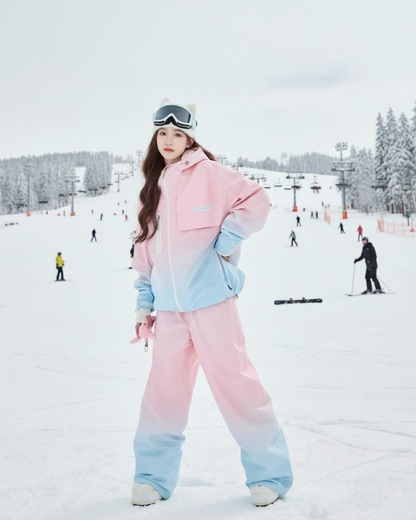 Ski Wear Waterproof Colorblock Ski &amp; Snowboard Suit -Women&