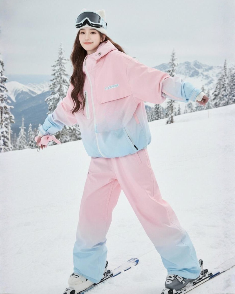 Ski Wear Waterproof Colorblock Ski &amp; Snowboard Suit -Women&