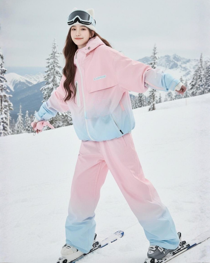 Ski Wear Waterproof Colorblock Ski &amp; Snowboard Suit -Women&