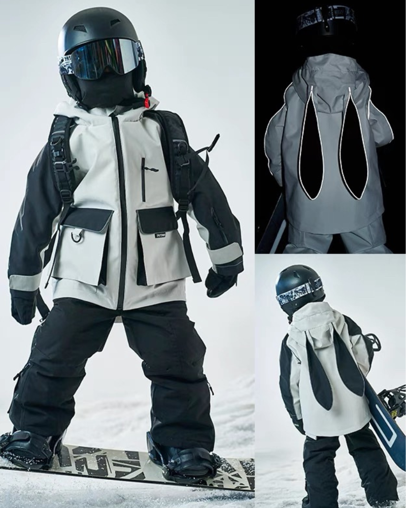 Ski Wear Waterproof Reflective Kids Snow Suit Jacket&Bibs (Single Unit Available)