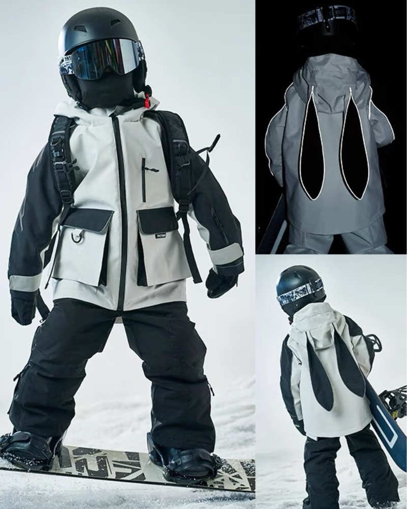 Ski Wear Waterproof Reflective Kids Snow Suit Jacket&amp;Bibs (Single Unit Available)