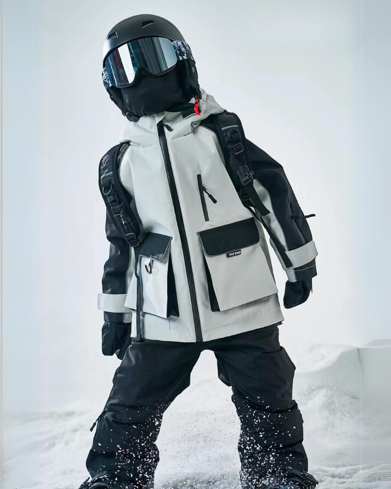 Ski Wear Waterproof Reflective Kids Snow Suit Jacket&Bibs (Single Unit Available)