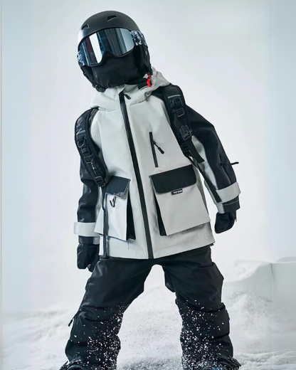 Ski Wear Waterproof Reflective Kids Snow Suit Jacket&amp;Bibs (Single Unit Available)