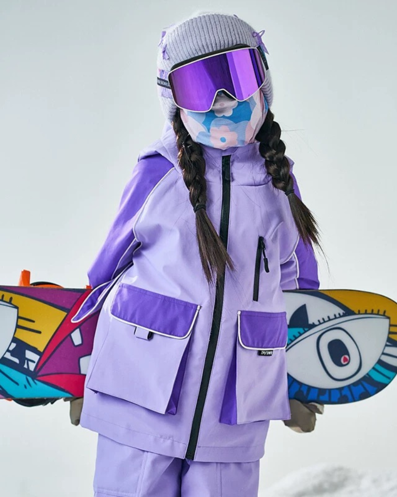 Ski Wear Waterproof Reflective Kids Snow Suit Jacket&Bibs (Single Unit Available)