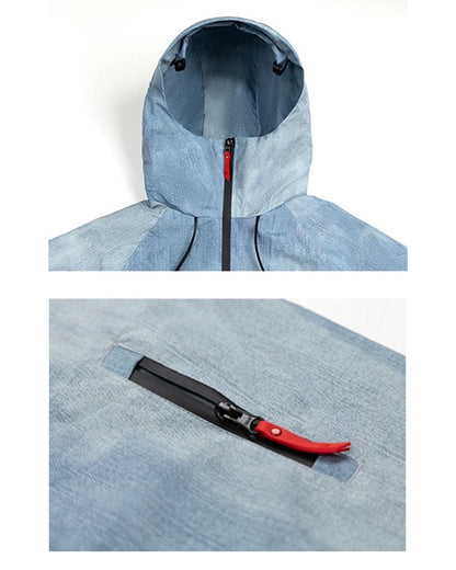 Ski Wear Windproof Blue Denim Snow Suit - Unisex