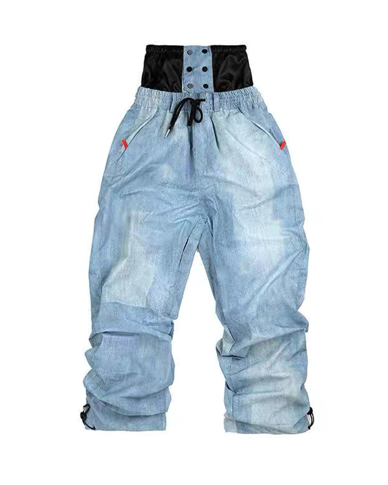 Ski Wear Windproof Blue Denim Snow Suit - Unisex