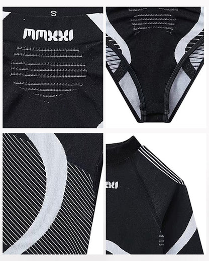 Ski Wear Moisture-Wicking Bodysuit and Leggings Set -Women&