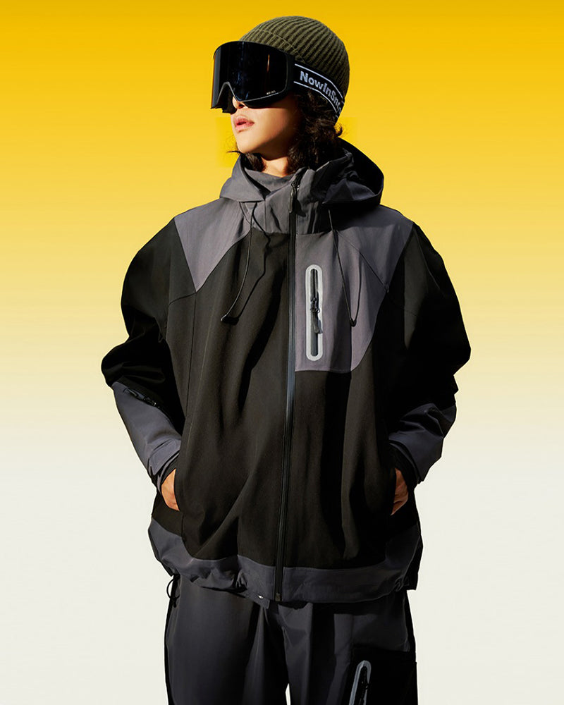 Ski Wear Color Block Unisex Snow Jacket&Pants Suit