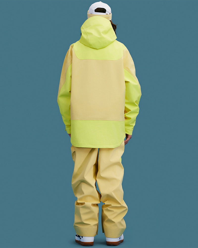 Ski Wear Color Block Unisex Snow Jacket&Pants Suit